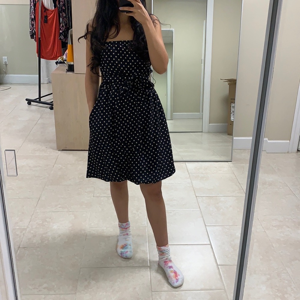 BCBG Polkadot Strapless Dress